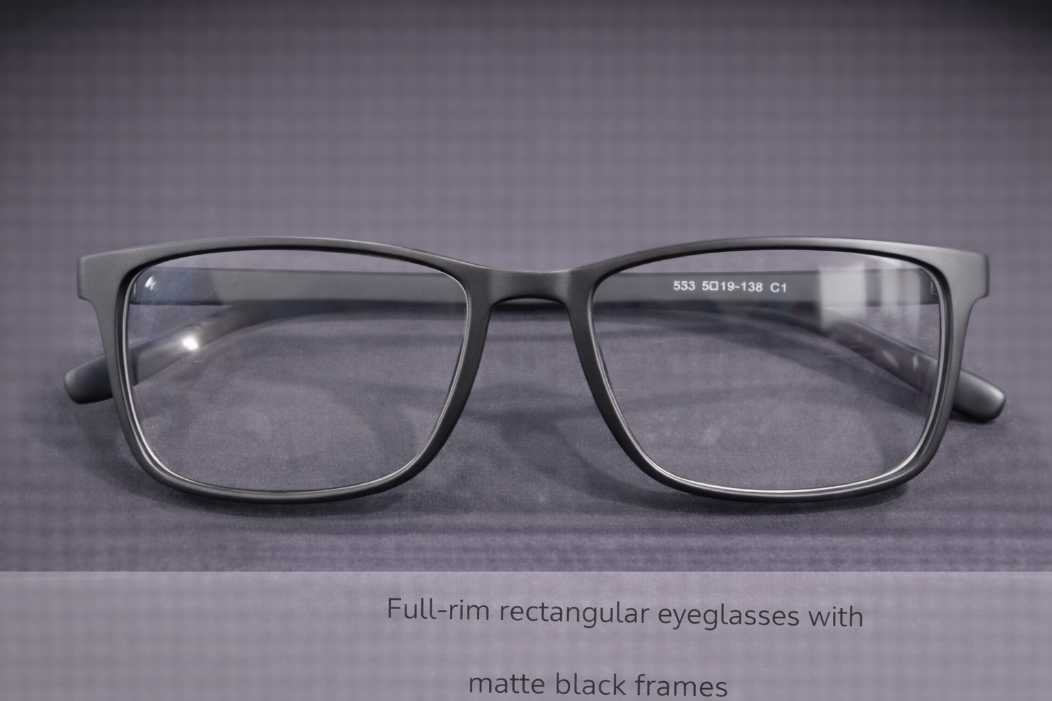 Matte Black Rectangular Eyeglasses | Full-Rim Acetate Optical Frames for Men & Women