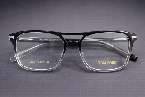 Black & Clear Rectangular Eyeglasses with Double Bridge | Full-Rim Acetate Optical Frames for Men & Women