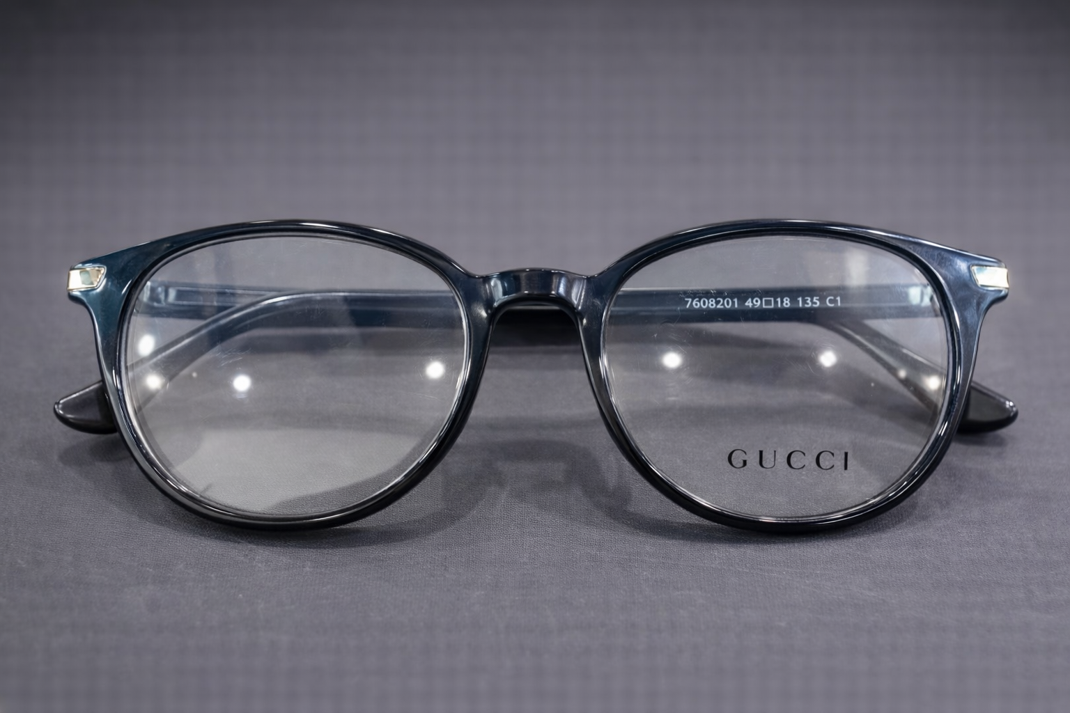 Dark Blue Round Eyeglasses with Gold Hinge Detail | Full-Rim Acetate Optical Frames for Men & Women