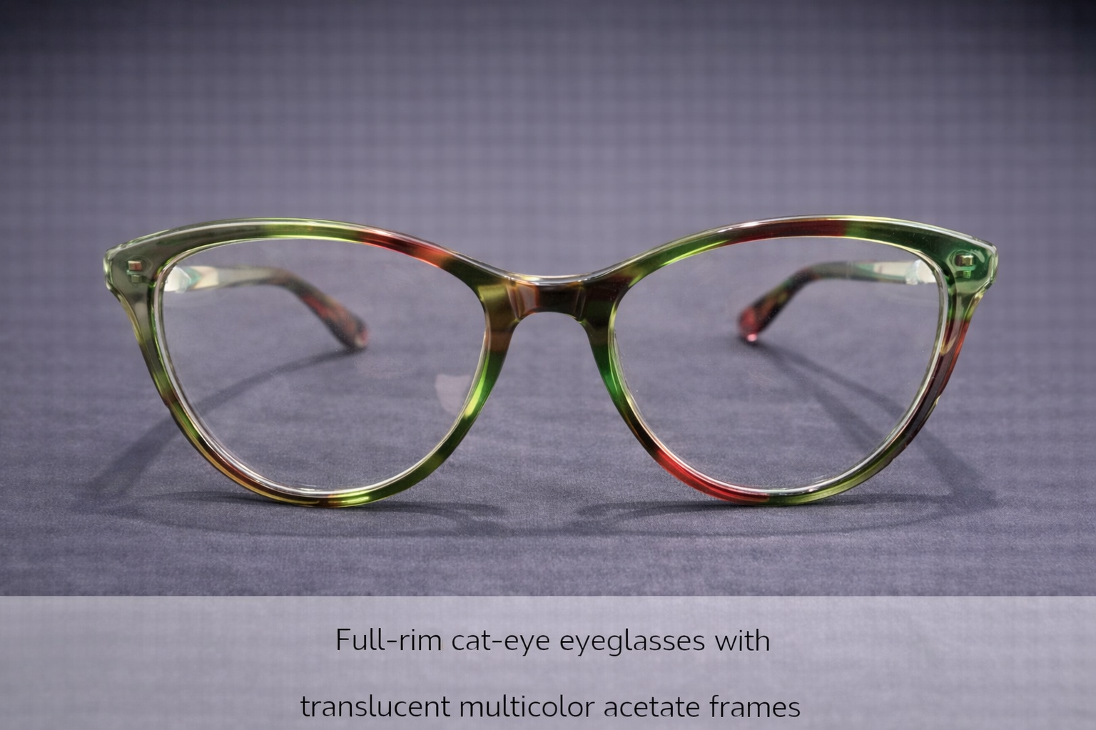 Full-Rim Cat-Eye Eyeglasses | Translucent Multicolor Acetate Fashion Frames