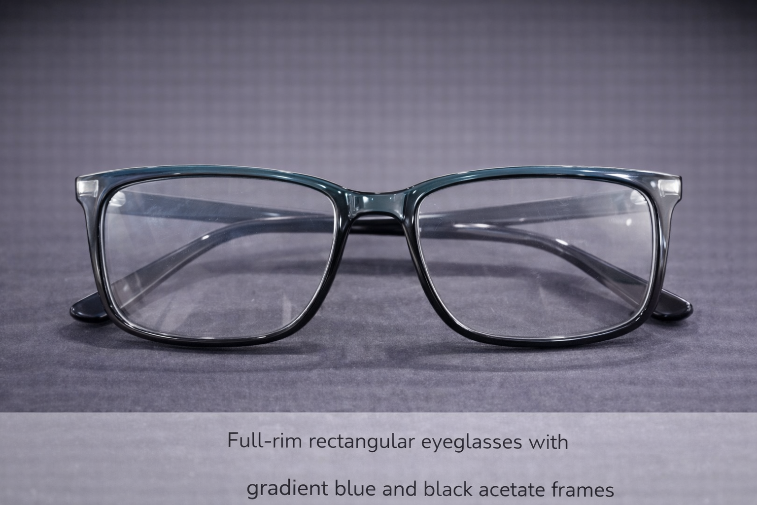 Full-Rim Rectangular Eyeglasses | Gradient Blue & Black Acetate Optical Frames