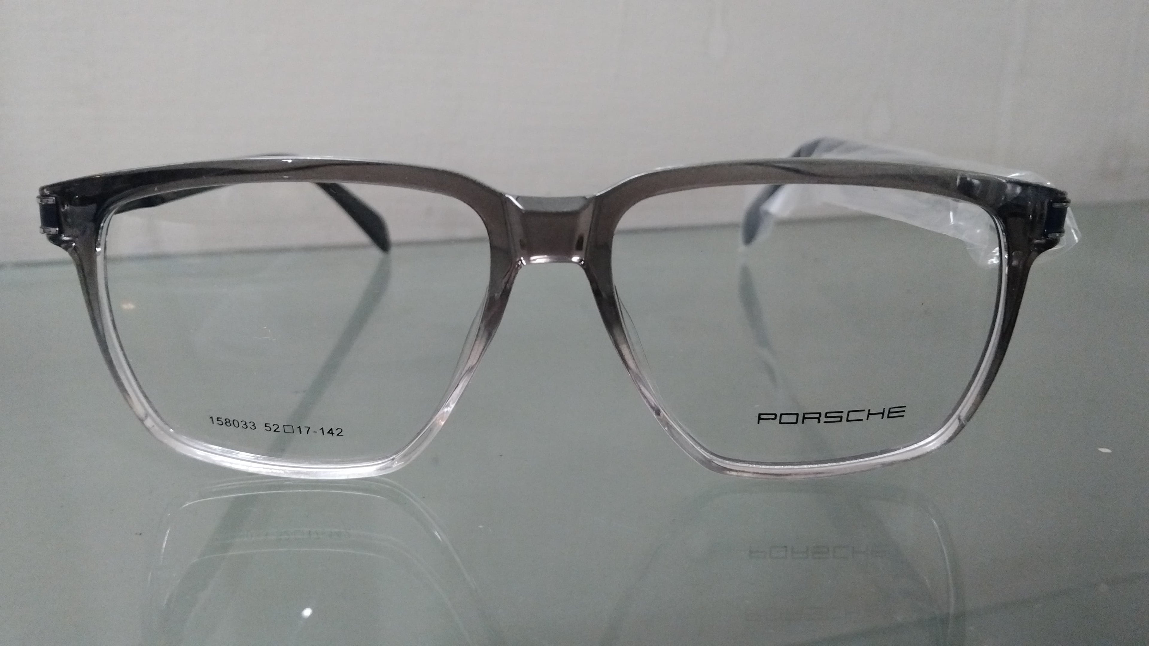 Rectangular Design Eyeglasses Frame – Transparent Grey Full Rim Optical Glasses for Men & Women