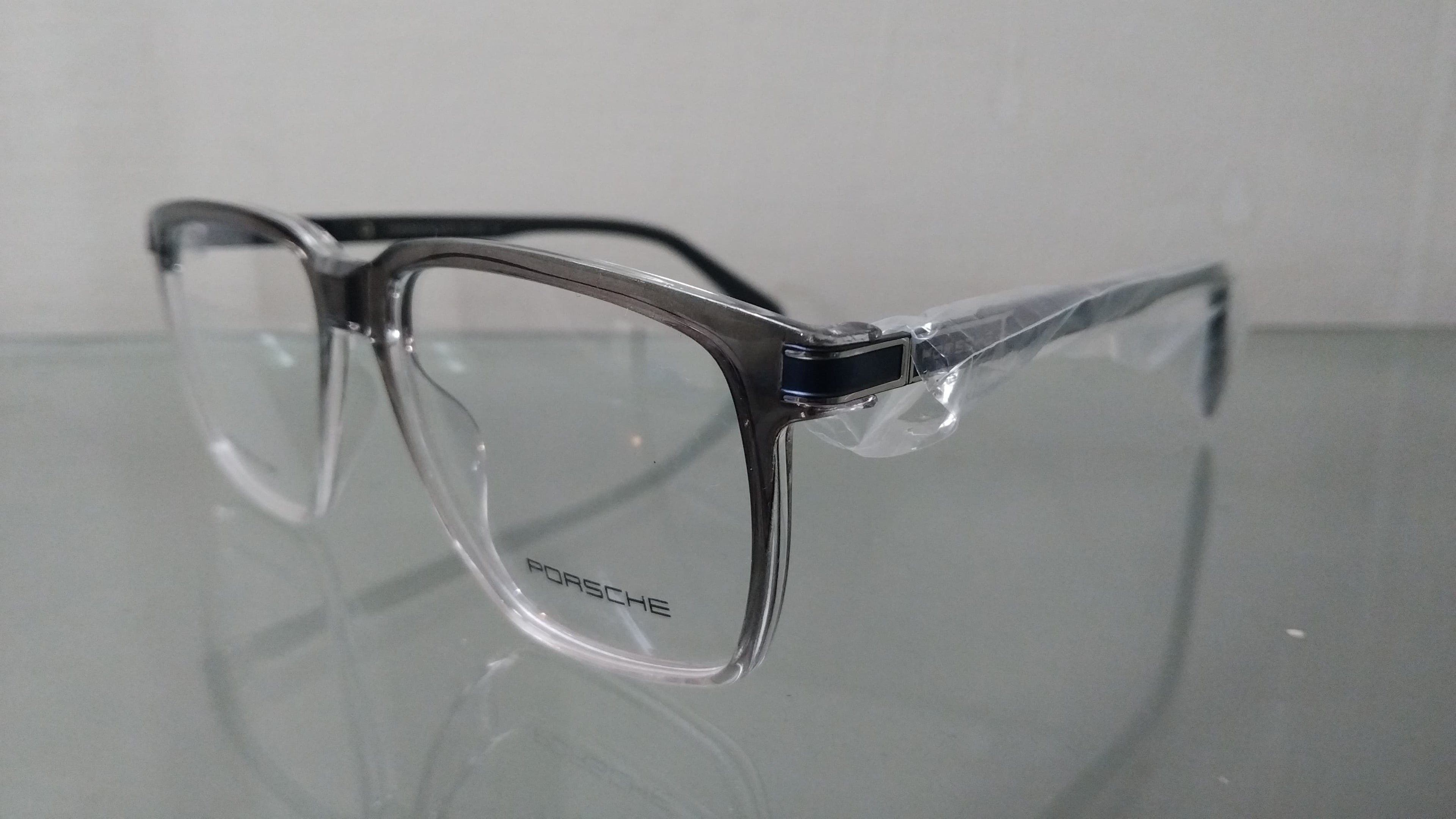 Rectangular Design Eyeglasses Frame – Transparent Grey Full Rim Optical Glasses for Men & Women