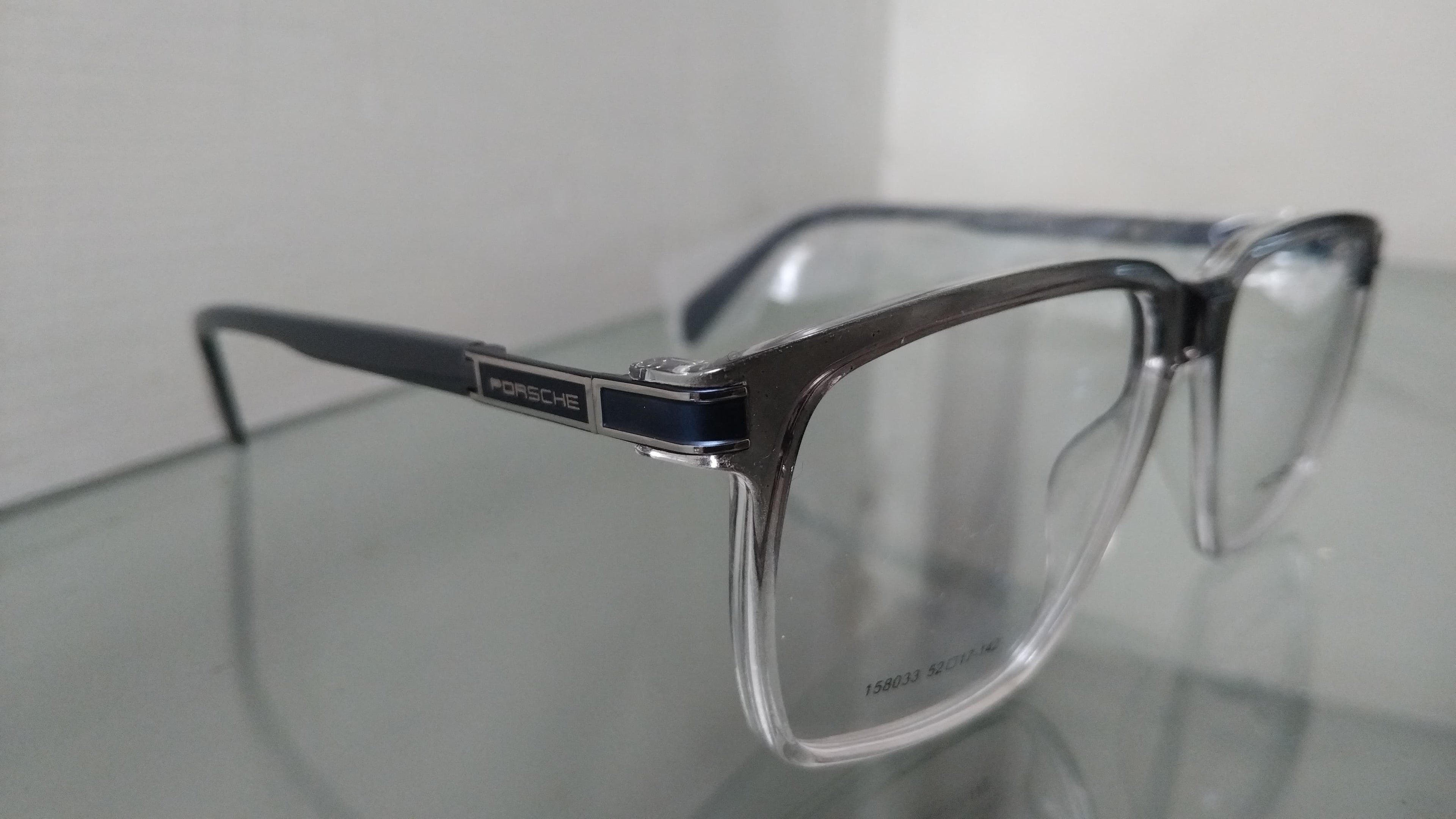 Rectangular Design Eyeglasses Frame – Transparent Grey Full Rim Optical Glasses for Men & Women