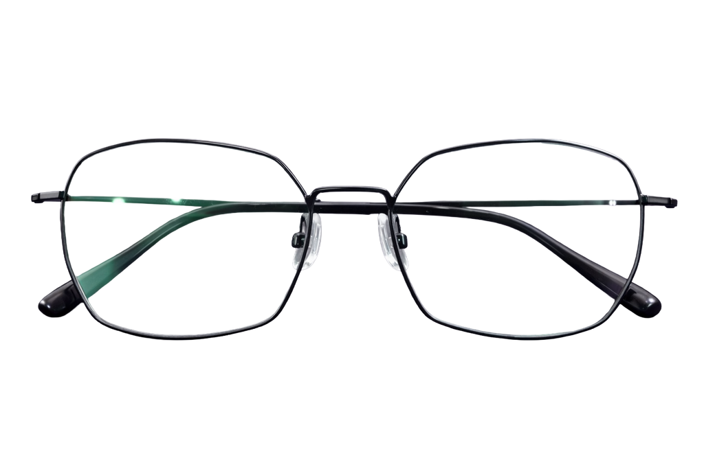 Full-Rim Hexagonal Eyeglasses | Gradient Blue & Black Metal Optical Frames