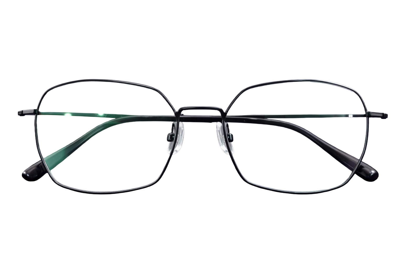 Full-Rim Hexagonal Eyeglasses | Gradient Blue & Black Metal Optical Frames