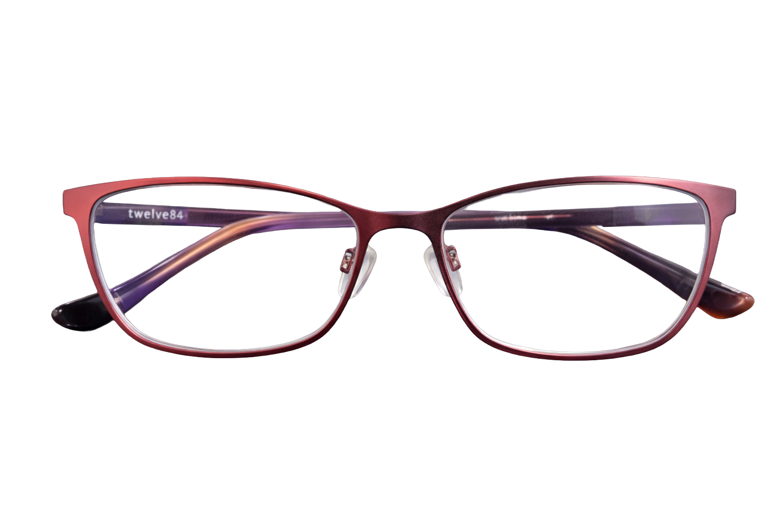 Red to Purple Gradient Rectangular Eyeglasses | Full-Rim Metallic Optical Frames for Men & Women