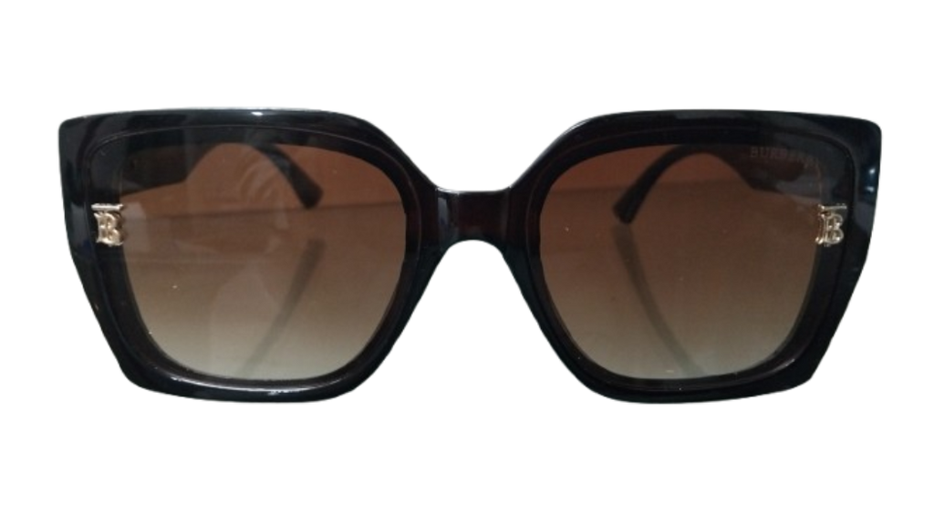 Square Sunglasses – Black Acetate Frame with Brown Gradient Lenses Luxury Designer Shades